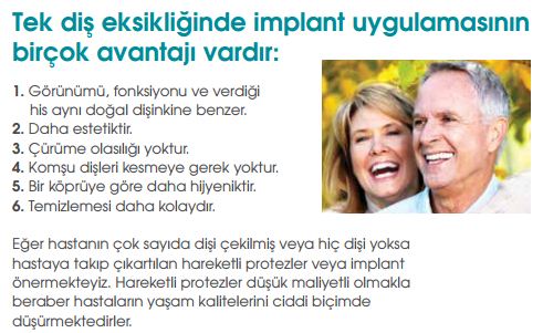 Tek diş eksikliğinde implant